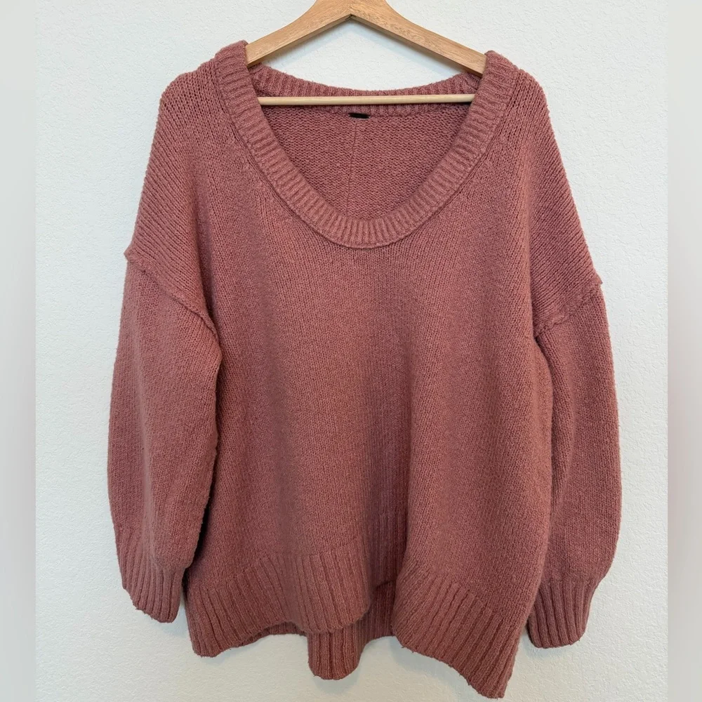 Free People oversized sweater, pink size medium/large - Picture 1 of 4
